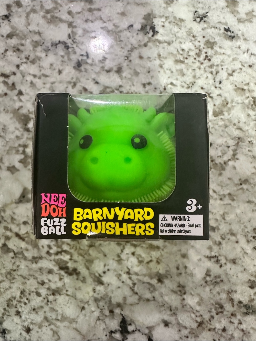 Authentic NeeDoh Fuzz Ball Barnyard Squishers Green Cow – New in Box